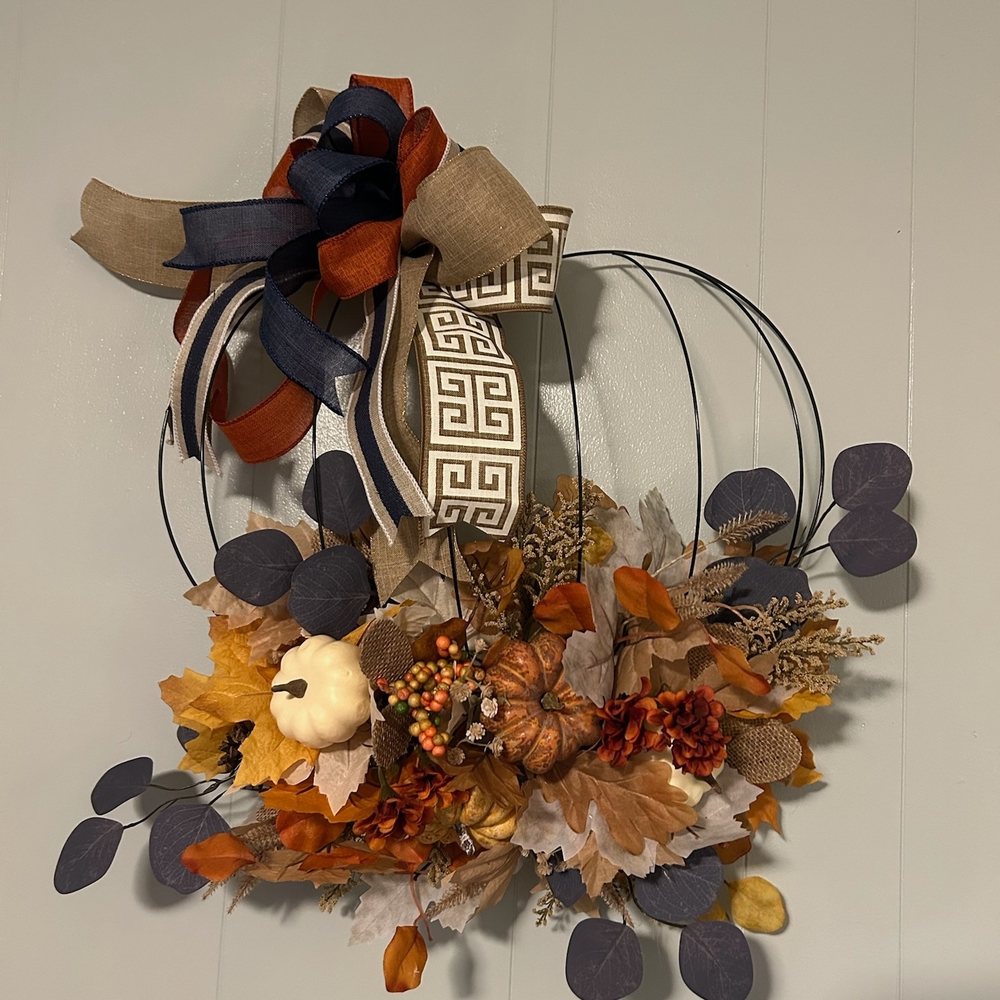 Autmn Harvest Wreath with Bow